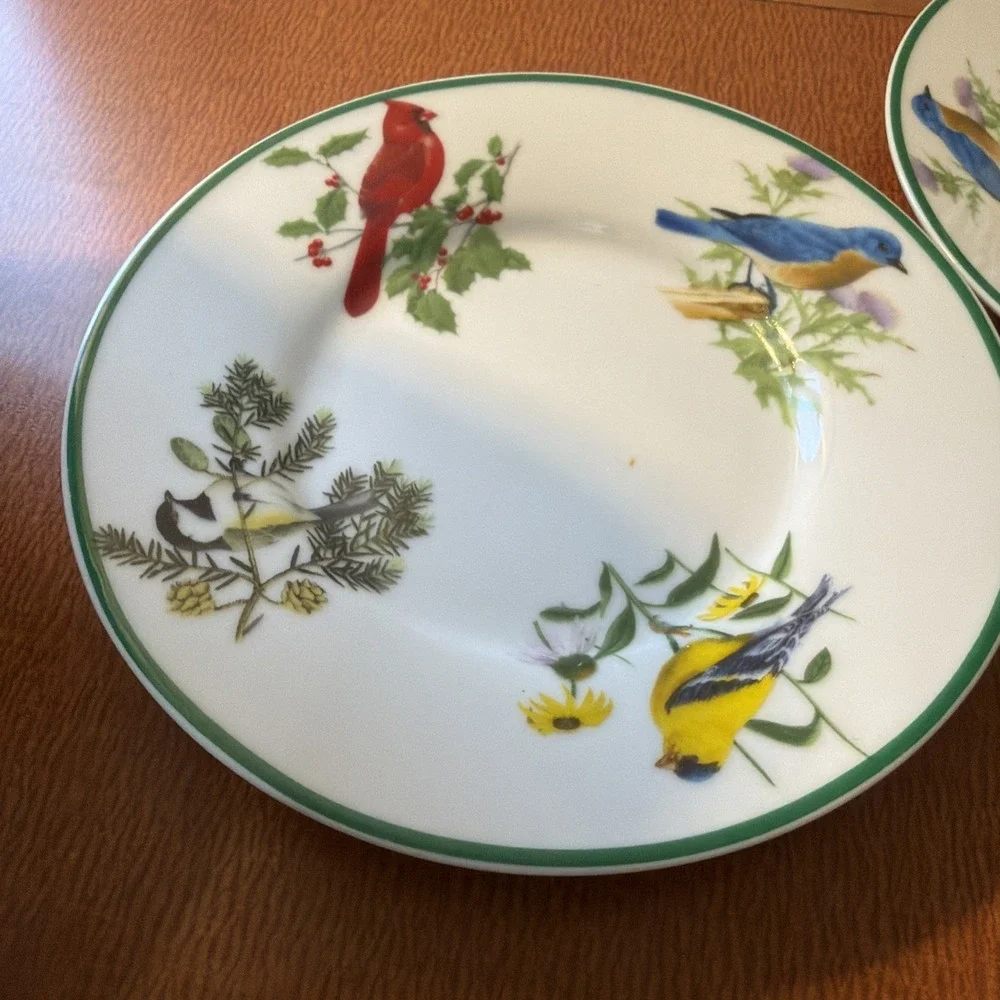 2 National Wildlife Federation‎ Cup Saucer Songbirds Bluebird Cardinal Birds +